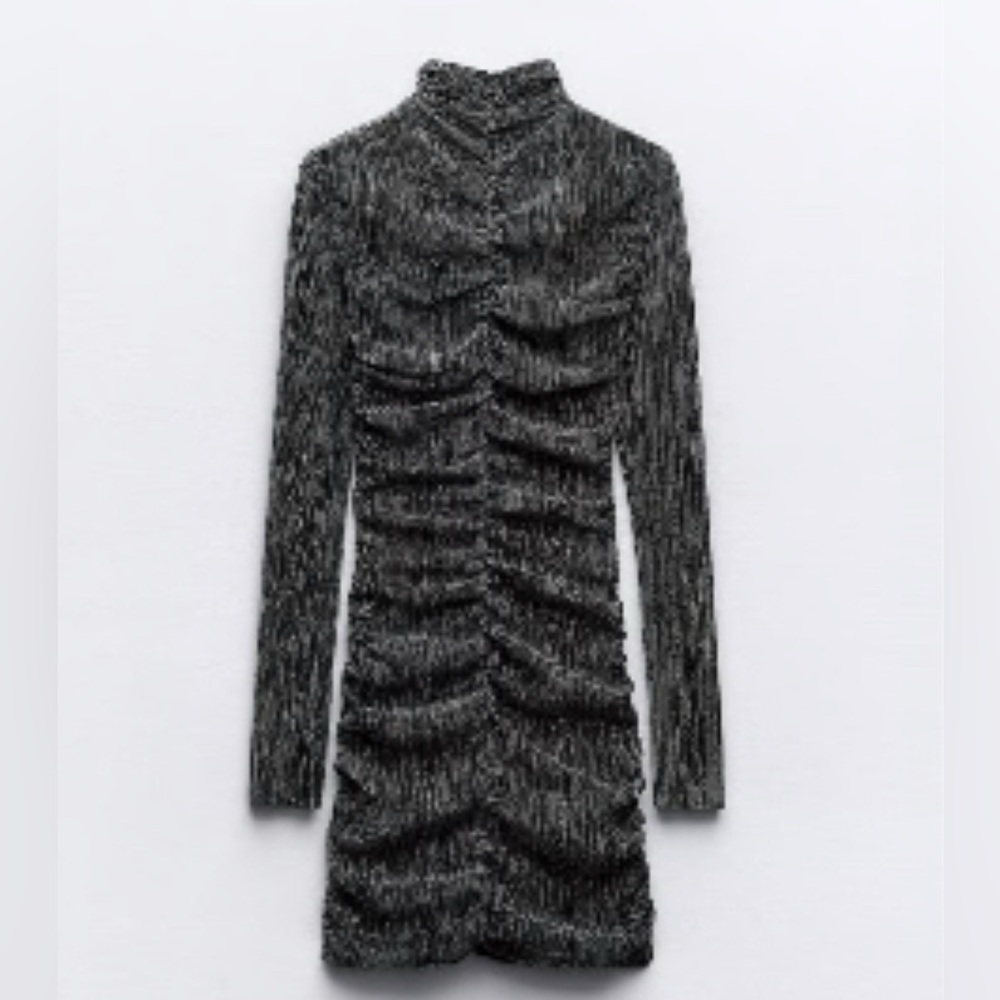 Zara Black Ruched Dress